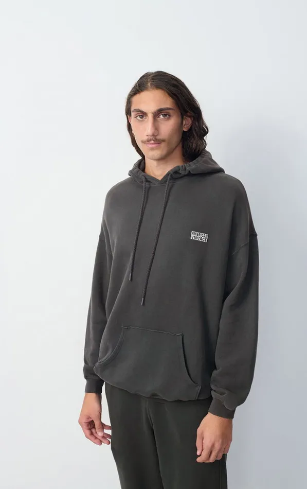 American Vintage Sweatshirts Men Hoodie Izubird Vintage Carbon