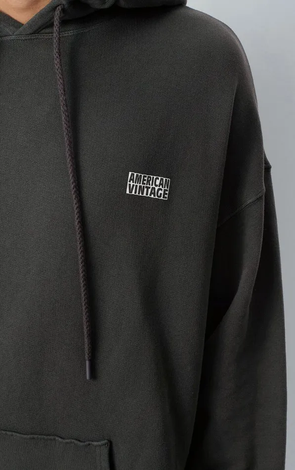 American Vintage Sweatshirts Men Hoodie Izubird Vintage Carbon