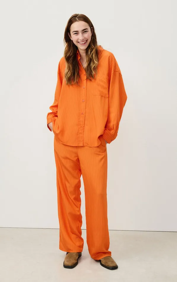 American Vintage Trousers Women Trousers Okyrow Striped Cinnamon American Vintage Trousers Women Trousers Okyrow Striped Cinnamon