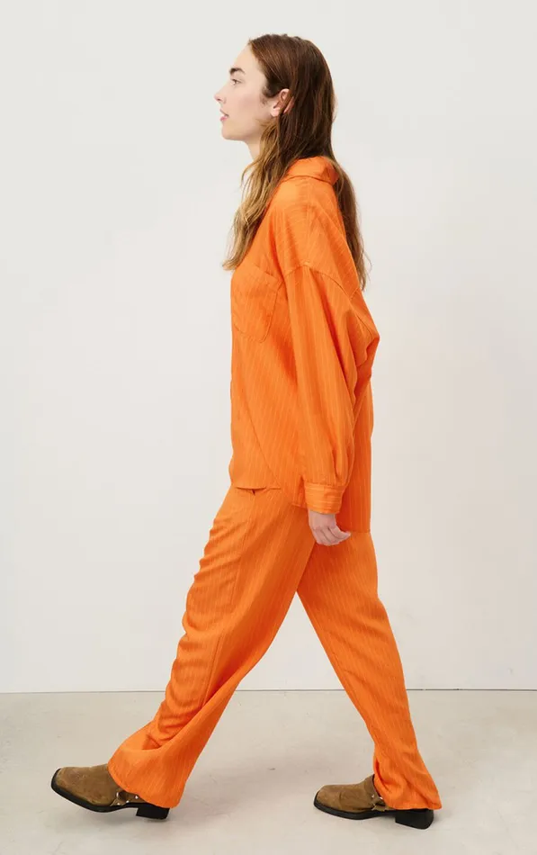 American Vintage Trousers Women Trousers Okyrow Striped Cinnamon American Vintage Trousers Women Trousers Okyrow Striped Cinnamon