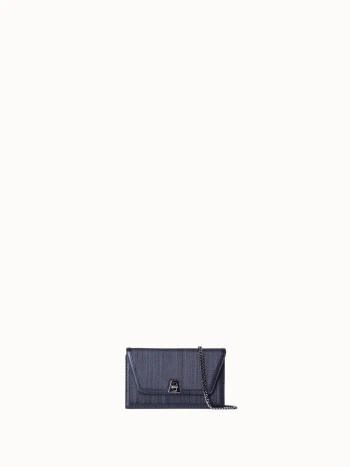 Anouk Clutch Bag In Horsehair Fabric Blackgraphite Women Akris Clutches