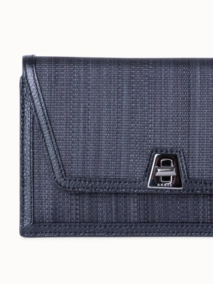 Anouk Clutch Bag In Horsehair Fabric Blackgraphite Women Akris Clutches