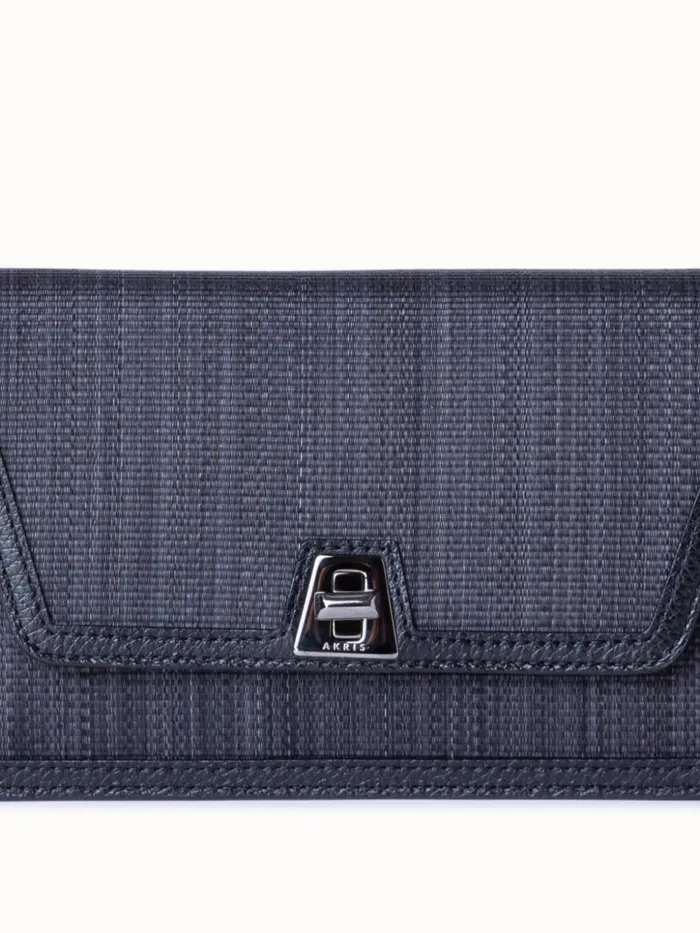 Anouk Clutch Bag In Horsehair Fabric Blackgraphite Women Akris Clutches