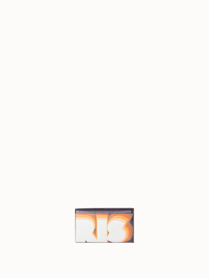 Anouk Clutch Bag In Leather With 3D Superimposed Letters Print Multicolor Women Akris Crossbody Bags