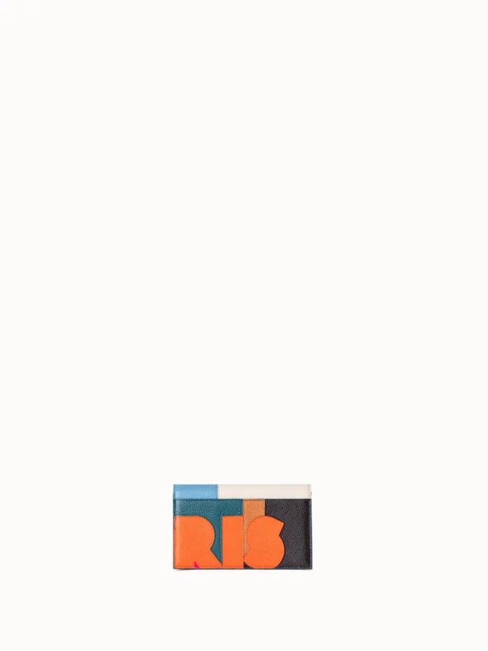 Anouk Envelope Bag In Leather Composed Letters Patchwork Multicolor Women Akris Crossbody Bags
