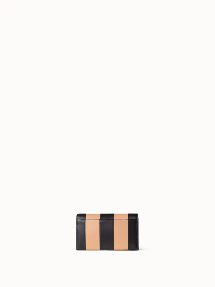 Anouk Envelope Bag In Leather Stripes Blackcordage Women Akris Crossbody Bags