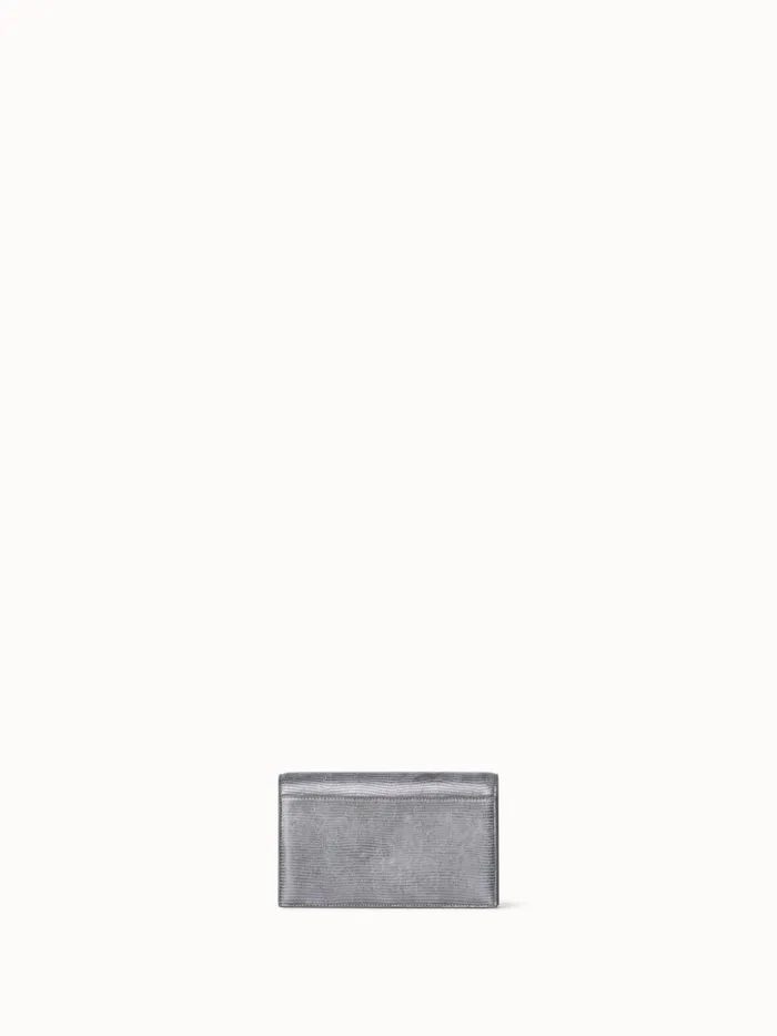 Anouk Envelope Bag In Leather With Lizard Lam Finish Inox Women Akris Clutches