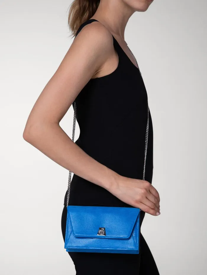 Anouk Envelope Bag With Shiny Lizard Finish Regatta Women Akris Clutches