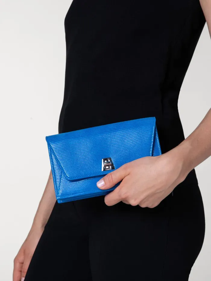 Anouk Envelope Bag With Shiny Lizard Finish Regatta Women Akris Clutches