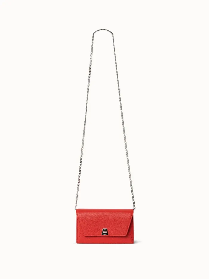 Anouk Envelope In Cervocalf Leather Scarlet Women Akris Crossbody Bags