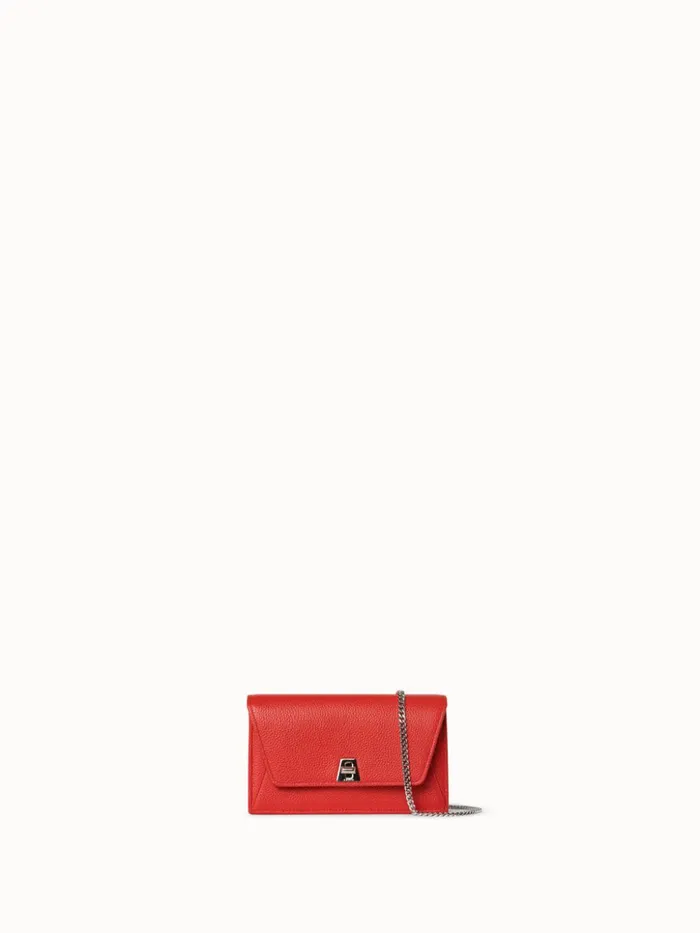 Anouk Envelope In Cervocalf Leather Scarlet Women Akris Crossbody Bags
