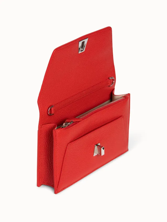 Anouk Envelope In Cervocalf Leather Scarlet Women Akris Crossbody Bags