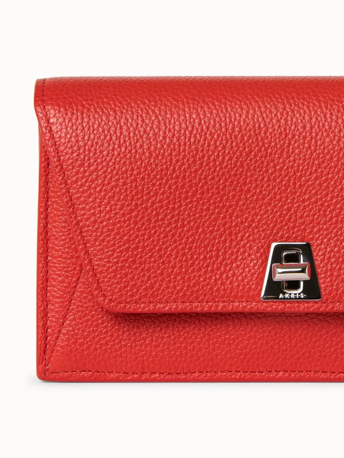 Anouk Envelope In Cervocalf Leather Scarlet Women Akris Crossbody Bags