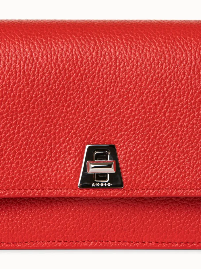 Anouk Envelope In Cervocalf Leather Scarlet Women Akris Crossbody Bags
