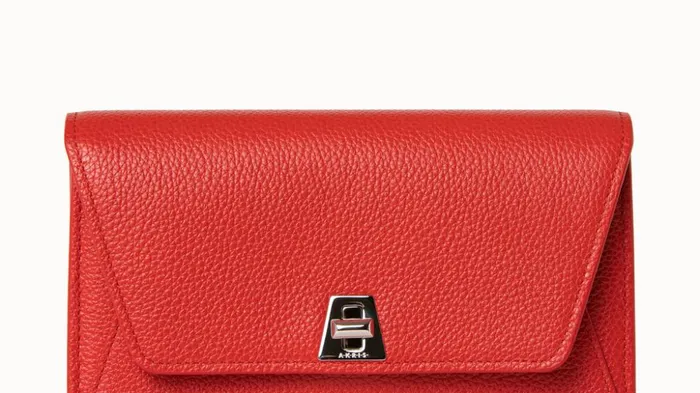 Anouk Envelope In Cervocalf Leather Scarlet Women Akris Crossbody Bags