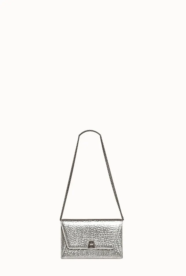 Anouk Envelope In Hammered Leather Inox Women Akris Mini Bags