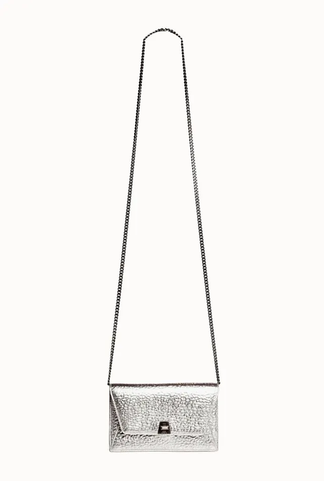 Anouk Envelope In Hammered Leather Inox Women Akris Mini Bags