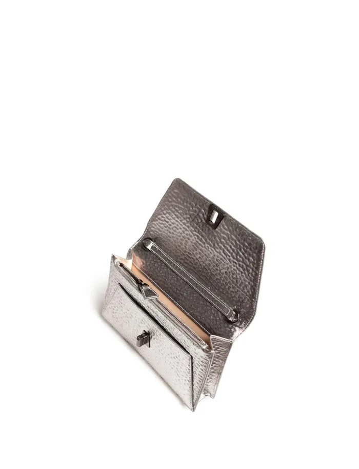 Anouk Envelope In Hammered Leather Inox Women Akris Mini Bags