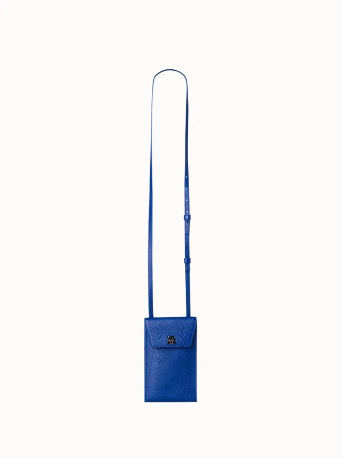 Anouk Phone Pouch In Cervocalf Leather Ocean Women Akris Mini Bags