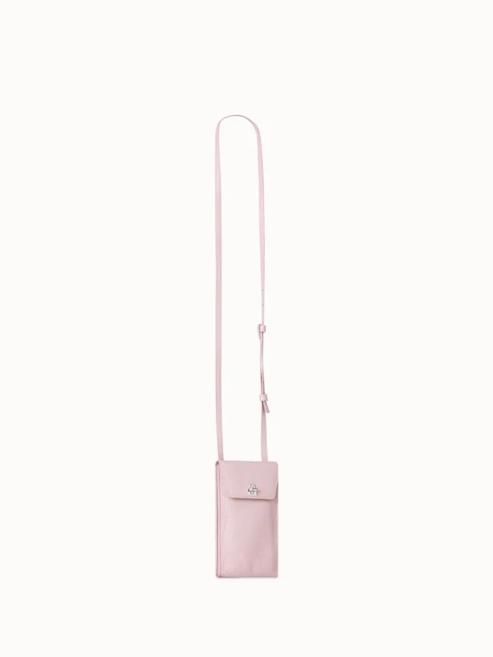 Anouk Phone Pouch In Cervocalf Leather Pale Rose Women Akris Phone Pouch