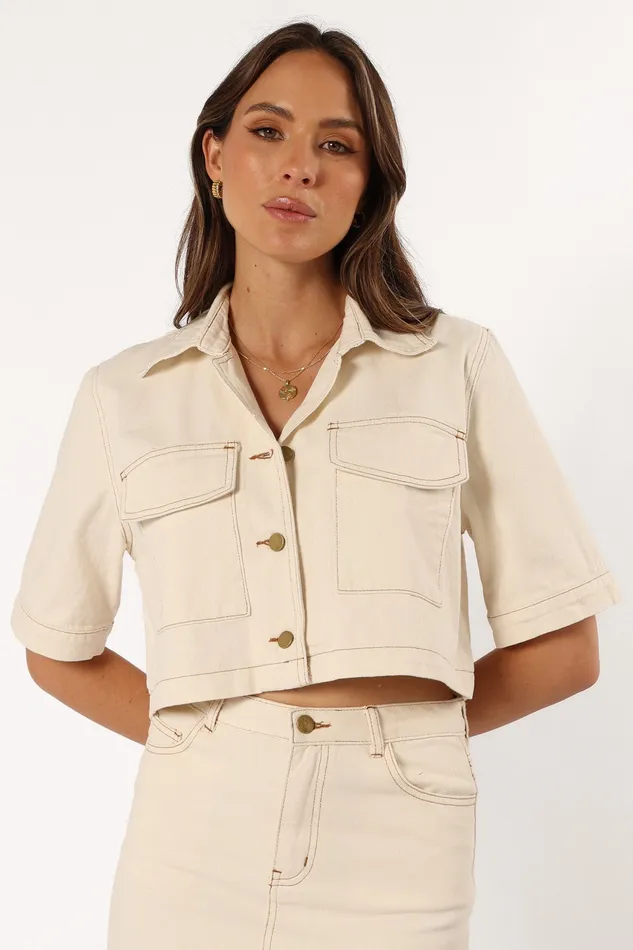 Antara Top 8211 Sand Sand Women Denim petalandpup