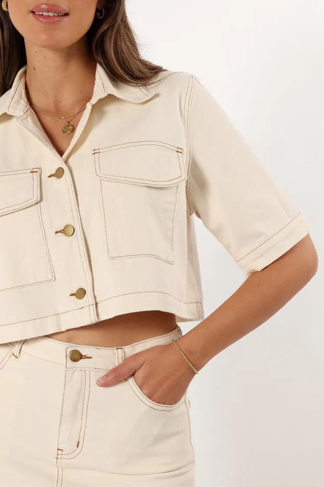 Antara Top 8211 Sand Sand Women Denim petalandpup