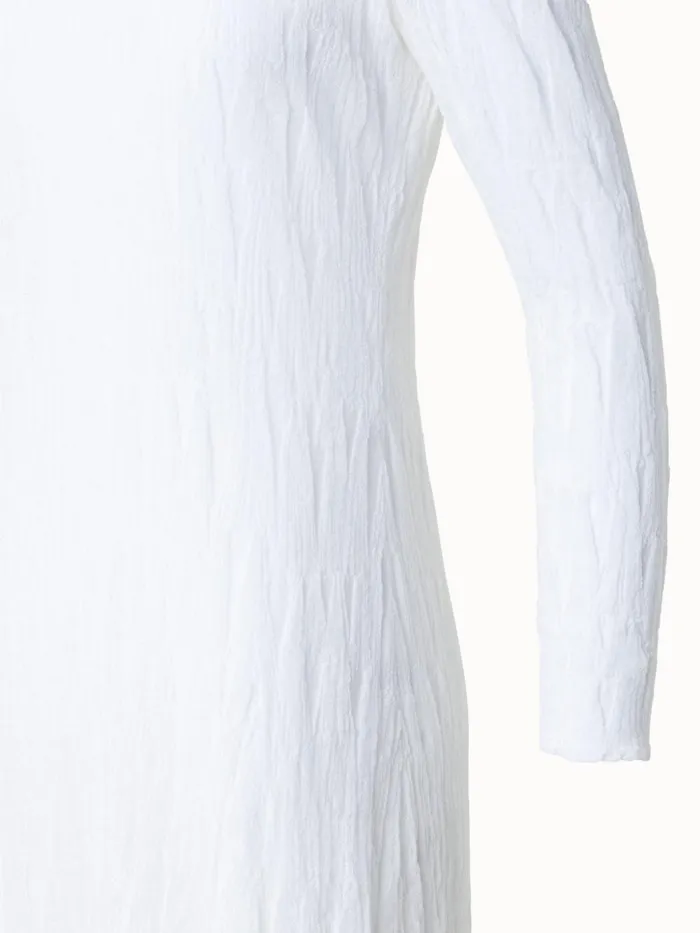 Asagao Knit Midi Dress In Fine Gauge Stretch Cotton Ecru Women Akris Knitwear