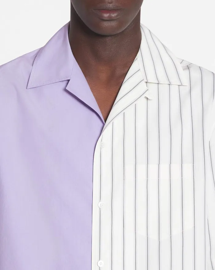 Asymmetrical Striped Shirt Whitepurple Men Lanvin Shirts Asymmetrical Striped Shirt Whitepurple Men Lanvin Shirts