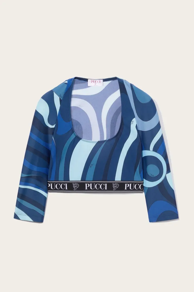 Athleisure Women PUCCI MarmoPrint Crop Top