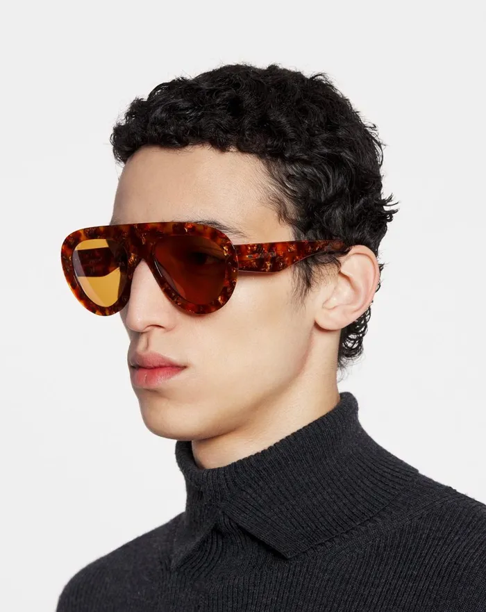 Aviator Sunglasses Amberturtoise Men Lanvin Sunglasses