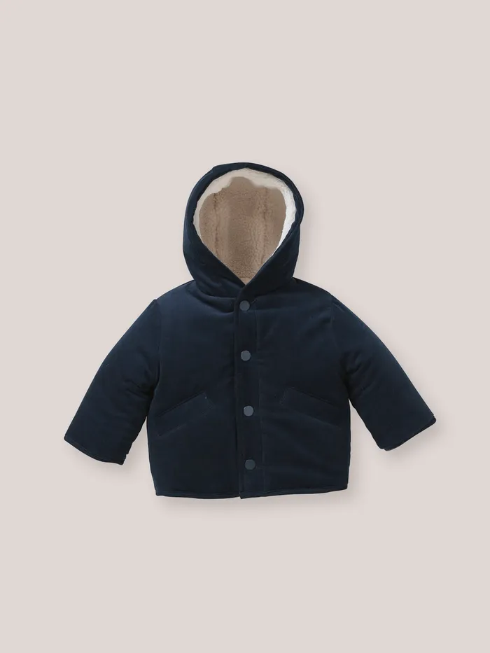 Baby Cyrillus Baby Boy Reversible Burnoose Jacket Ecru