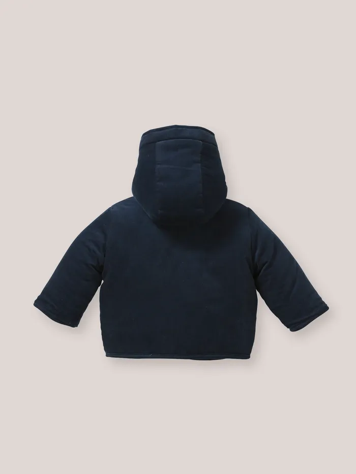 Baby Cyrillus Baby Boy Reversible Burnoose Jacket Ecru