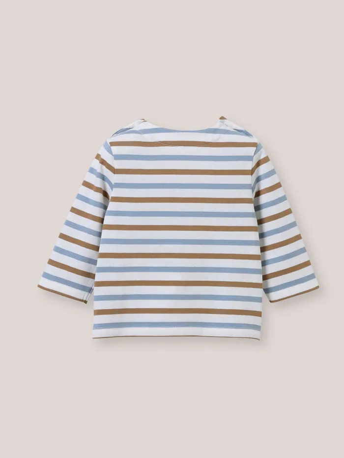 Baby Cyrillus Baby Boy Striped Organic Cotton TShirt Rayure Beigebleu