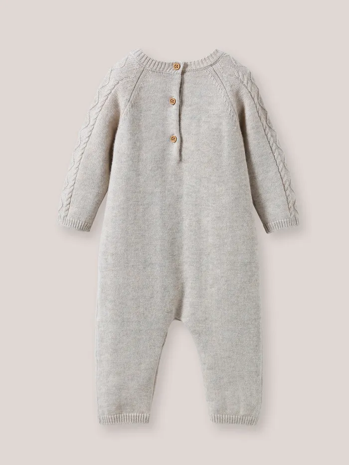 Baby Cyrillus Birth Knit Jumpsuit Beige Chine