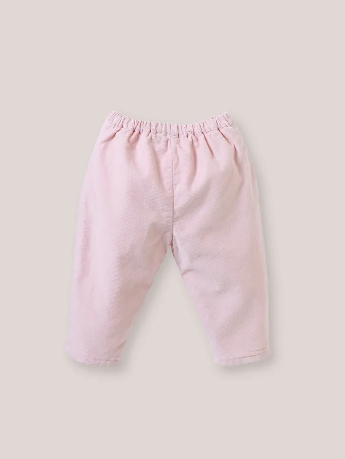 Baby Cyrillus Birth Velour Trousers Rose Ancien