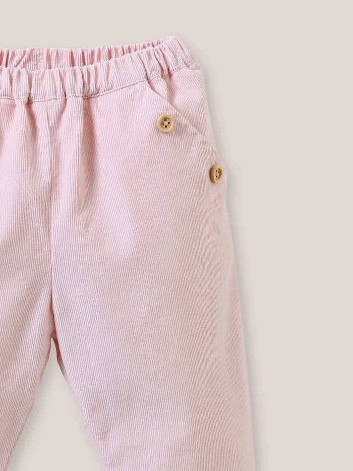 Baby Cyrillus Birth Velour Trousers Rose Ancien