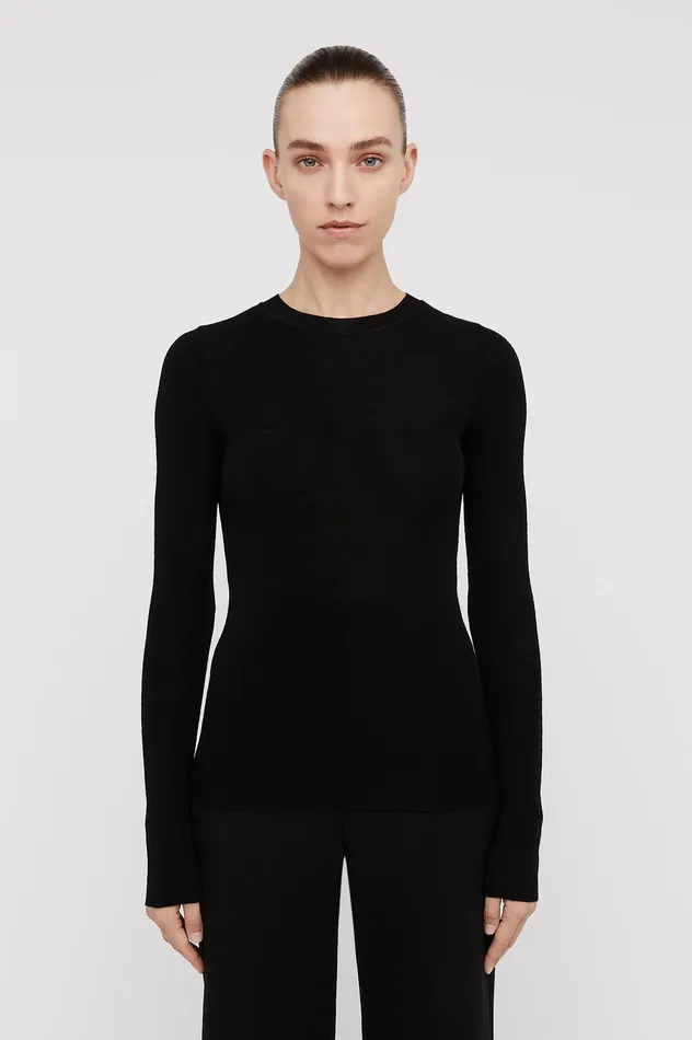 BABYWOOL CREW SWEATER BLACK ALL Women Babywool Scanlan Theodore BABYWOOL CREW SWEATER BLACK ALL Women Babywool Scanlan Theodore