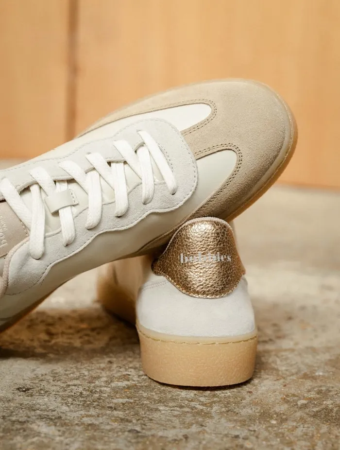 Bahia Off White and Sepia Gold Women Bobbies Sneakers Bahia Off White and Sepia Gold Women Bobbies Sneakers