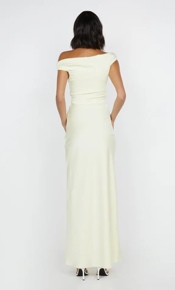Bec Bridge Bridesmaids Dresses ETERNITY OFF SHOULDER MAXI Ice Yellow 8211 Women