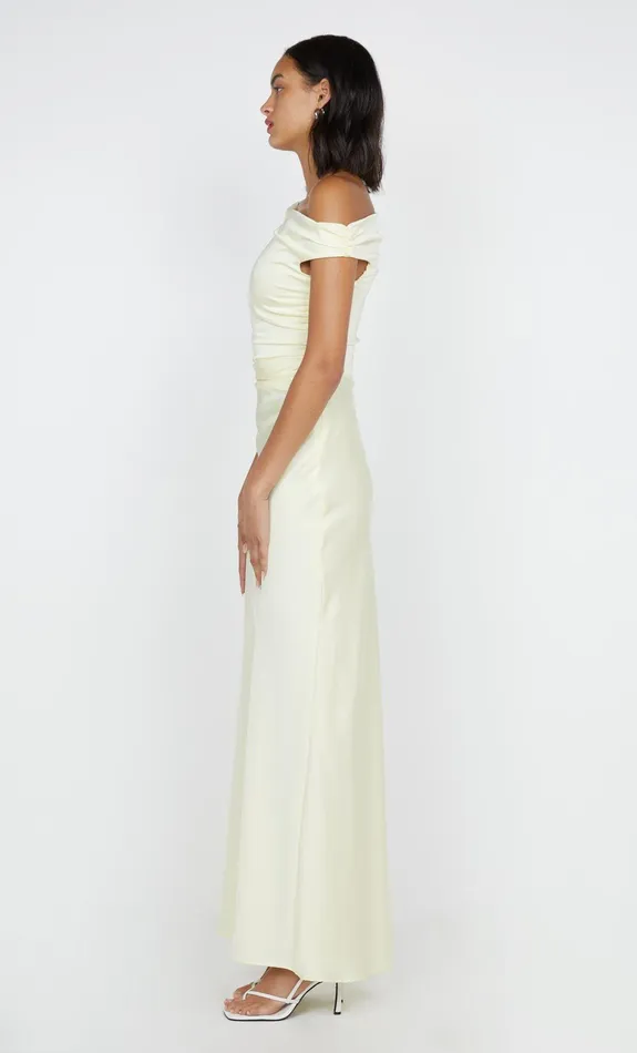 Bec Bridge Bridesmaids Dresses ETERNITY OFF SHOULDER MAXI Ice Yellow 8211 Women