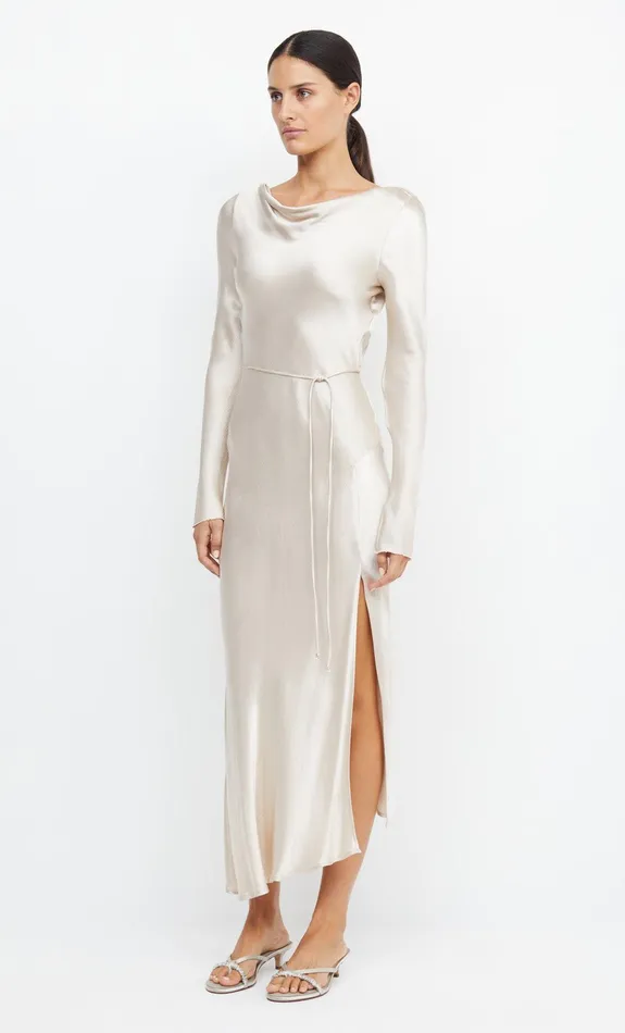 Bec Bridge Bridesmaids Dresses MOON DANCE LONG SLEEVE MAXI DRESS Sand 8211 Women
