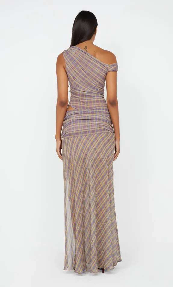 Bec Bridge Dresses AURELIA ASYM DRESS Violet Check 8211 Women