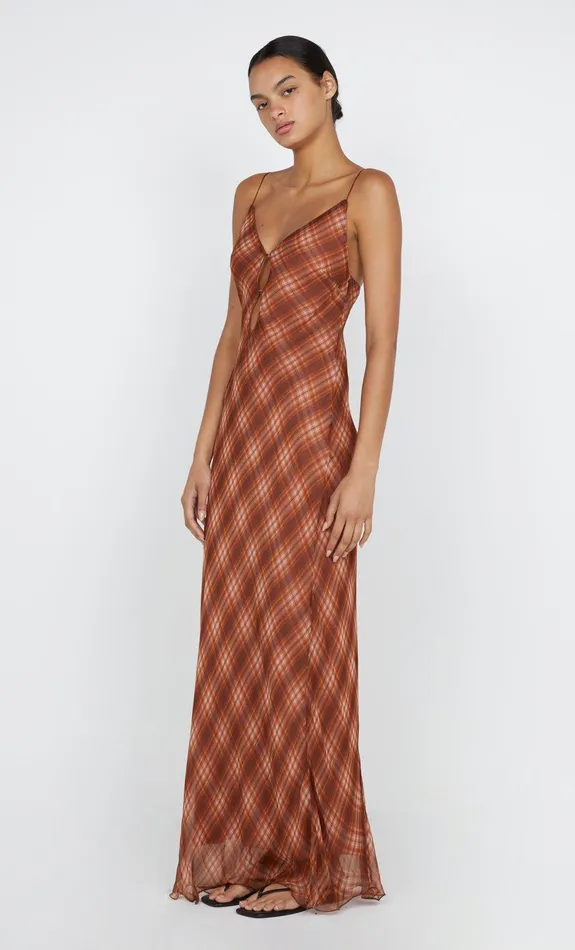 Bec Bridge Dresses DEVI MAXI DRESS Desert Check 8211 Women