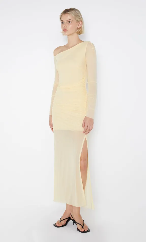 Bec Bridge Dresses FAE ASYM LONG SLEEVE DRESS Butter Yellow 8211 Women