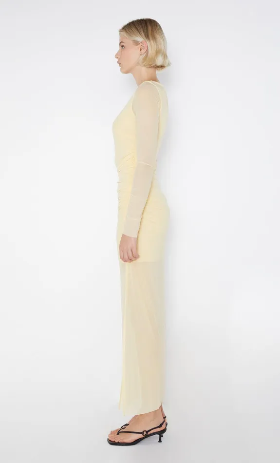 Bec Bridge Dresses FAE ASYM LONG SLEEVE DRESS Butter Yellow 8211 Women