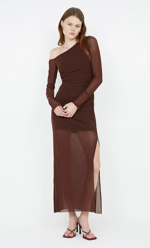 Bec Bridge Dresses FAE ASYM LONG SLEEVE DRESS Cocoa 8211 Women