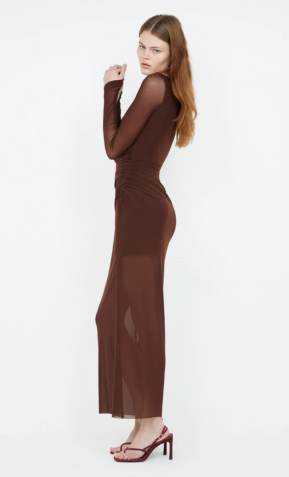 Bec Bridge Dresses FAE ASYM LONG SLEEVE DRESS Cocoa 8211 Women