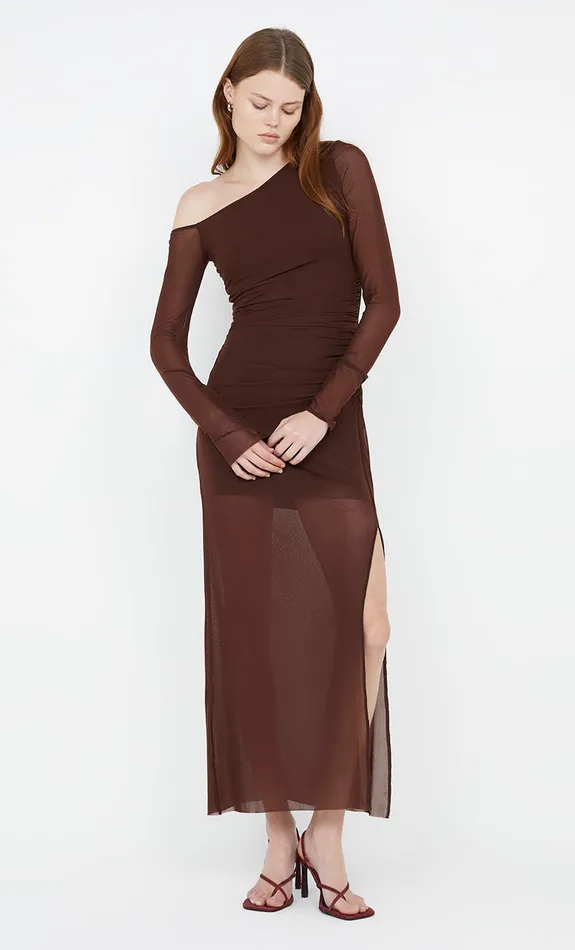 Bec Bridge Dresses FAE ASYM LONG SLEEVE DRESS Cocoa 8211 Women