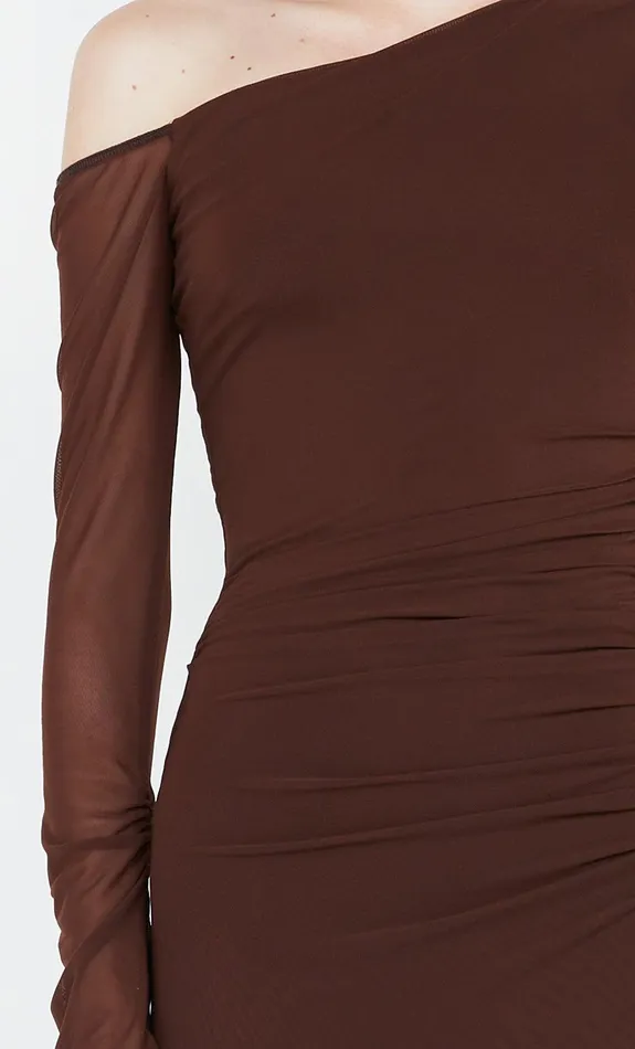 Bec Bridge Dresses FAE ASYM LONG SLEEVE DRESS Cocoa 8211 Women