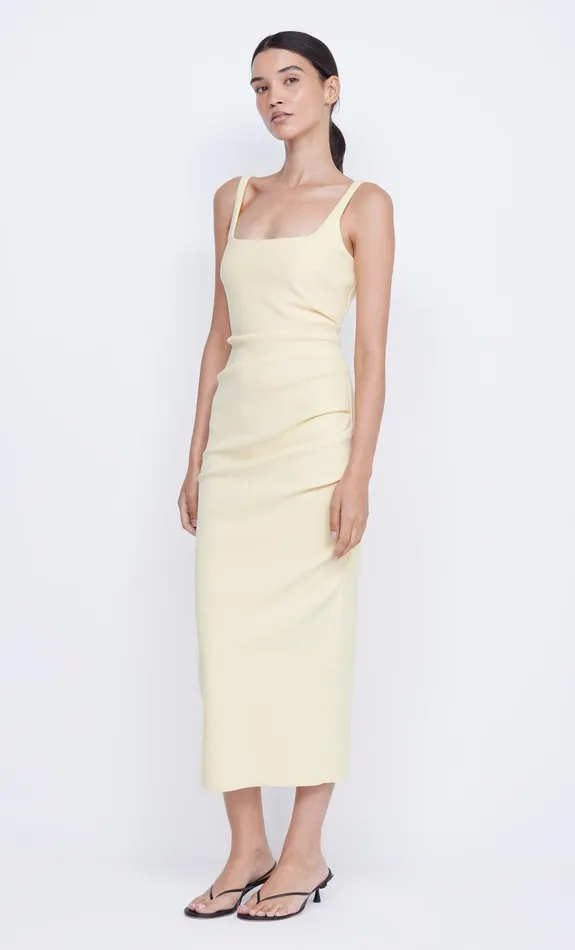Bec Bridge Dresses KARINA TUCK MIDI DRESS Butter Yellow 8211 Women